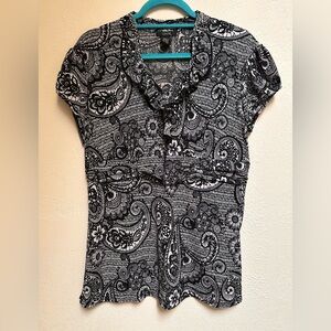 GNW Black and White Paisley Blouse